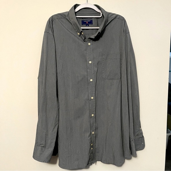 Saddlebred XXL Wrinkle Free Stretch Men’s Button Down - Medium Gray - Picture 1 of 4